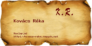 Kovács Réka névjegykártya